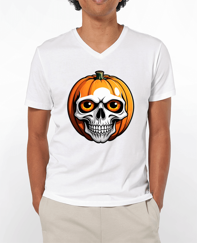 T-shirt homme CITROUILLE AVEC CRÂNE par 33designerarte