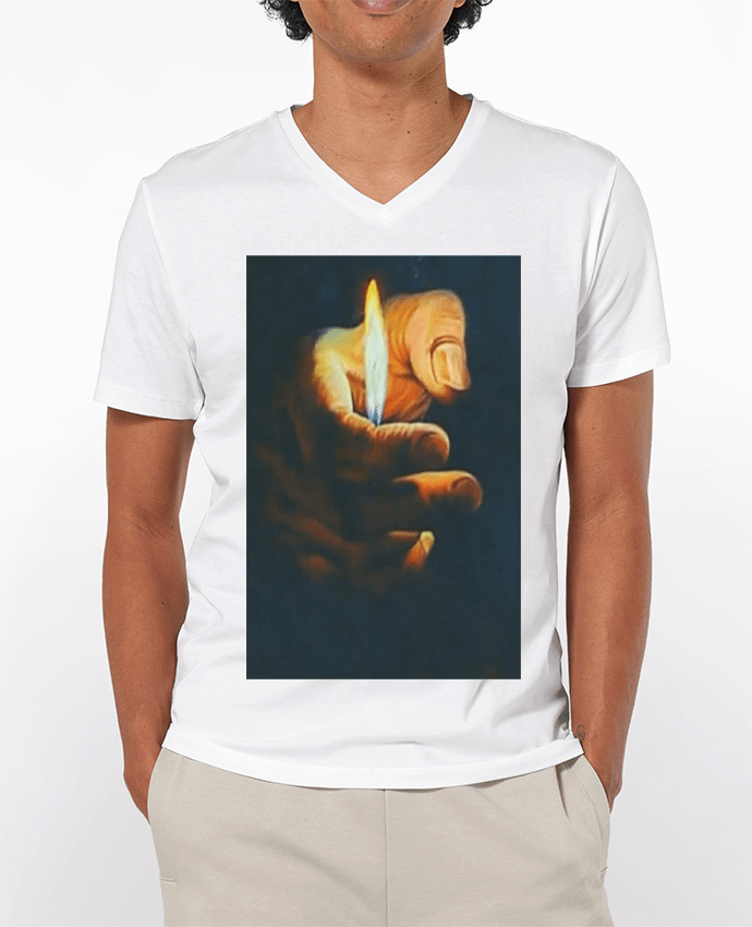 T-shirt homme flamme de briquet par White Tiger 60