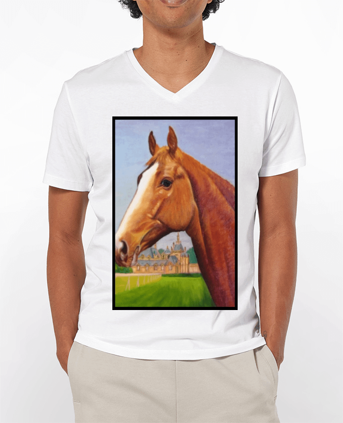 T-shirt homme Peinture de cheval au Château de Chantilly par White Tiger 60