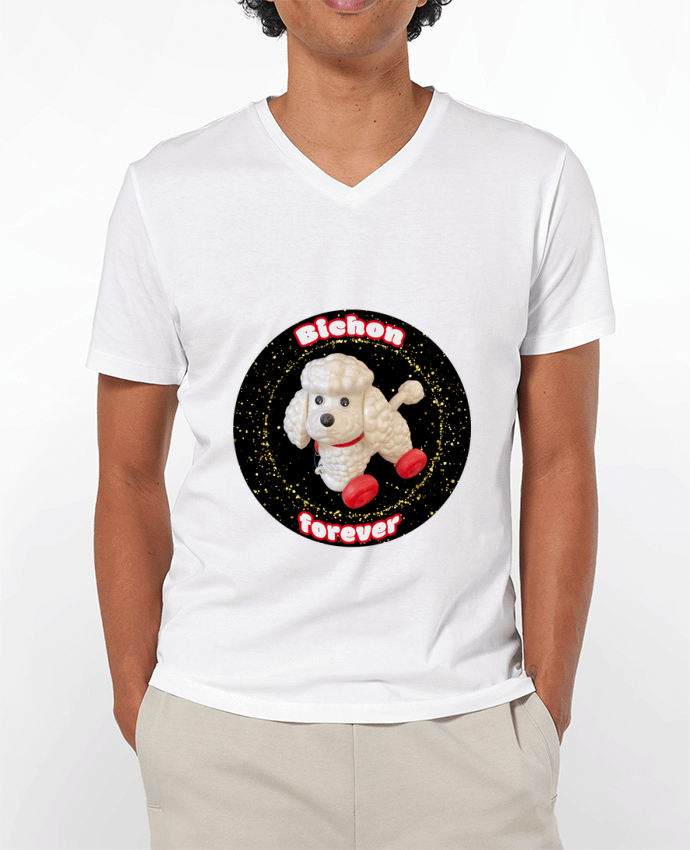 T-shirt homme Bichon forever paillettes par Unik&moi