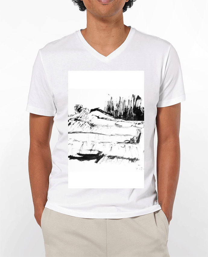 T-shirt homme Dessin à la plume en noir et blanc par Simple Art
