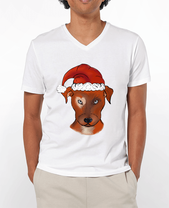 T-shirt homme chien bonnet de Noël par ZeroXIII