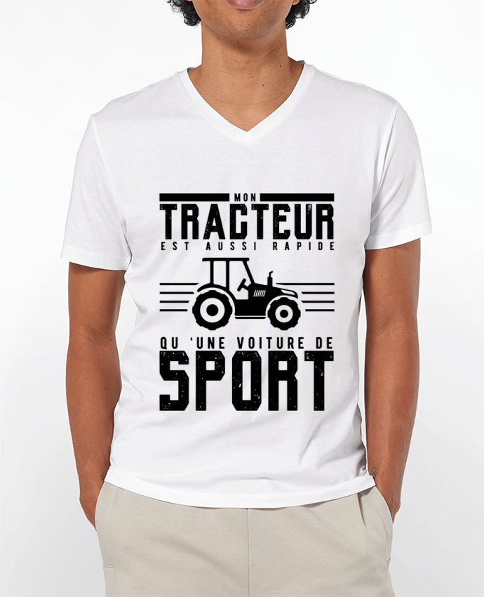 T-shirt homme Mon tracteur est aussi rapide qu'une voiture de sport par mkykamab
