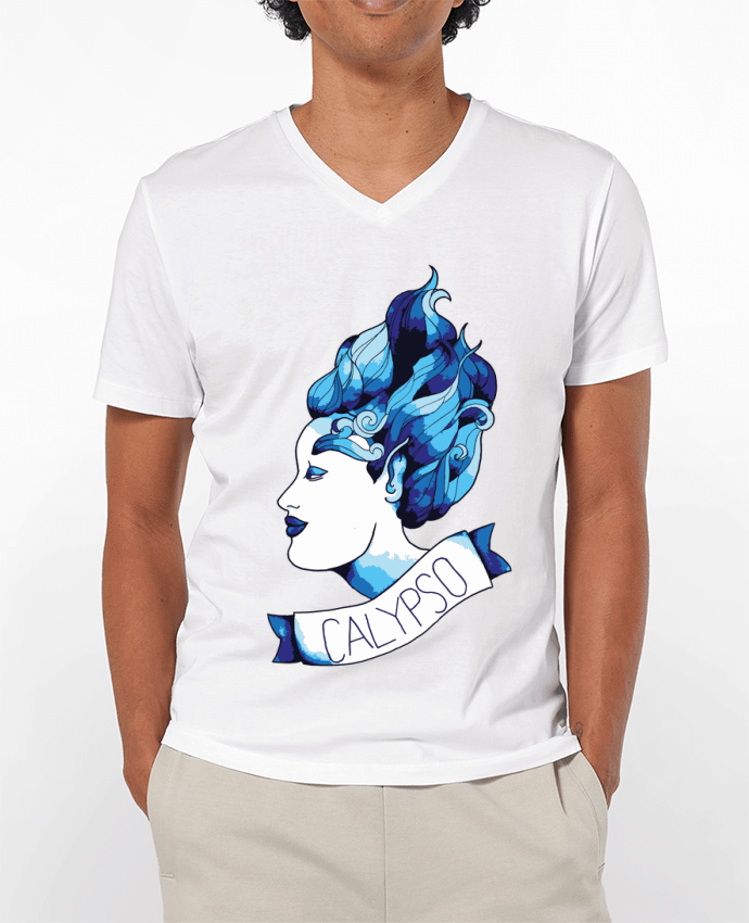 T-shirt homme calypso grise - tatoo old school - déésse des mers par Mello.Ve