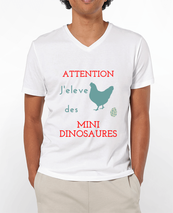 T-shirt homme j' élève des poulets et des poules j'élève des des mini dinosaures par Agricool