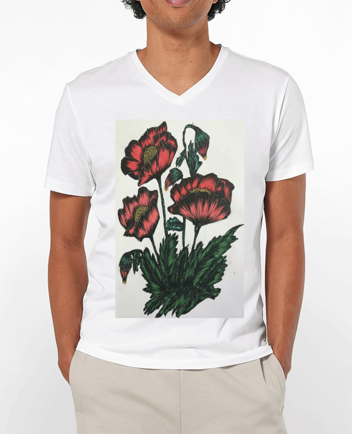 T-shirt homme flowers par Kaoutar fashiondesigner