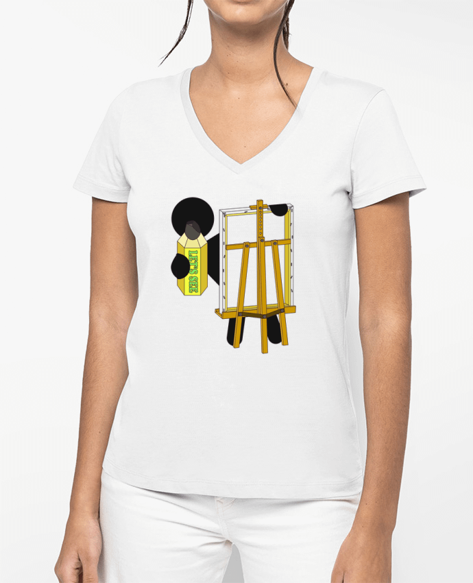 T-shirt femme col V LET'S SEE par Santiaguen