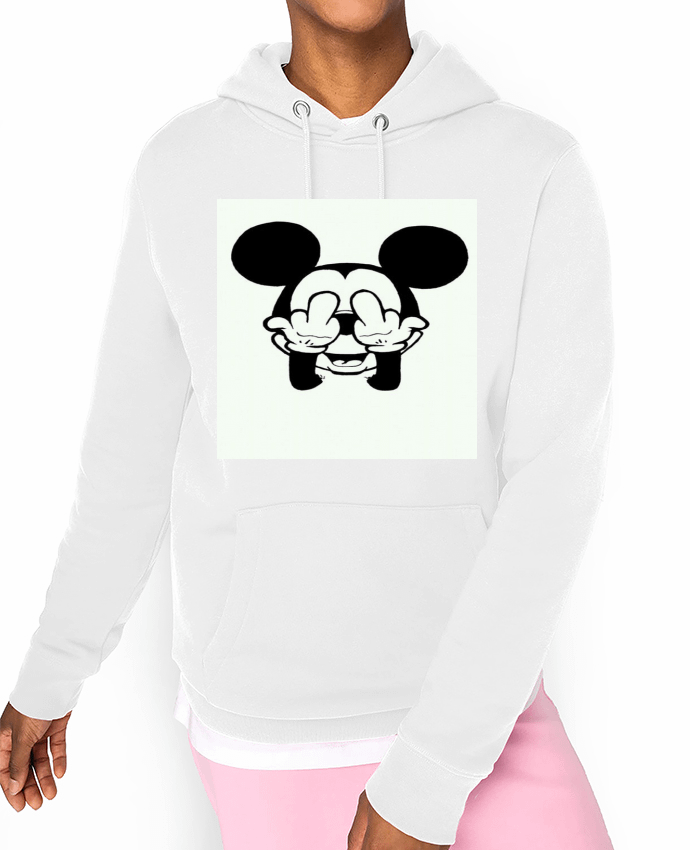 Sweat capuche unisexe Bio Vetement mickey doigt d'honneur Par Designer_TUNETOO