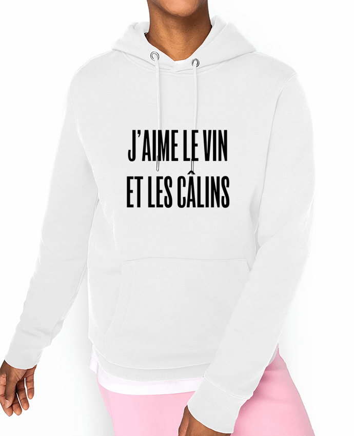 Hoodie J'aime le vin et les câlins Par tunetoo