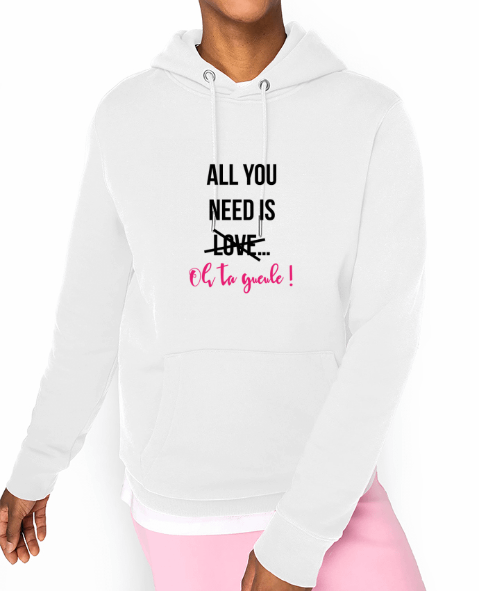 Hoodie All you need is ... oh ta gueule ! Par tunetoo