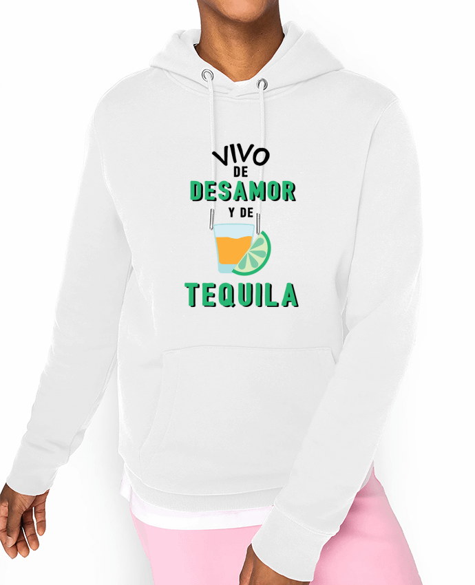 Hoodie Vivo de desamor y de tequila Par tunetoo