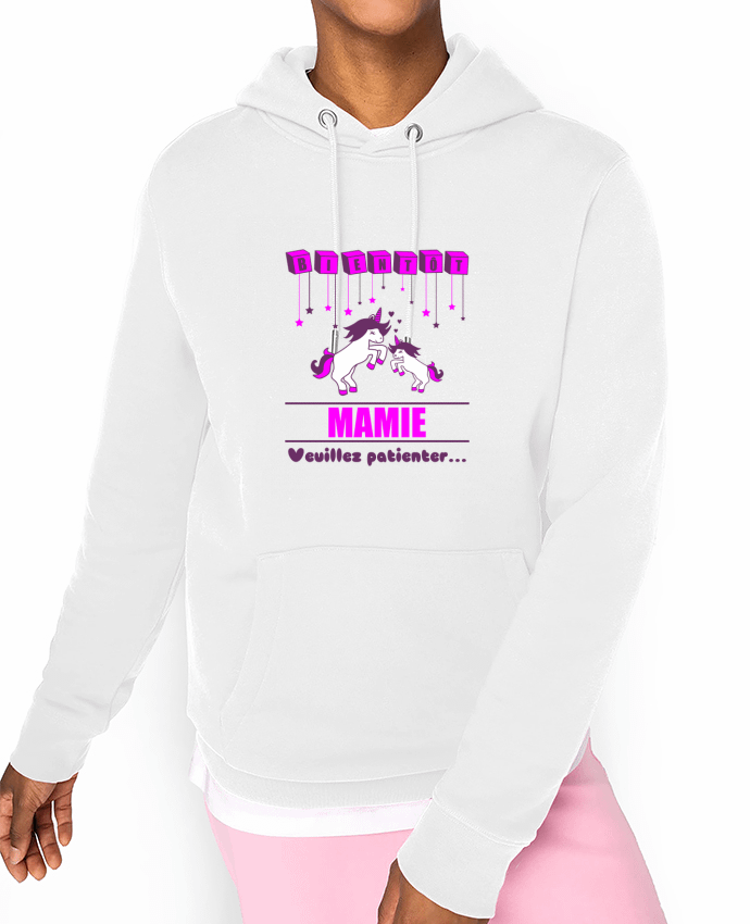 Hoodie Bientôt Mamie, licorne Par Benichan