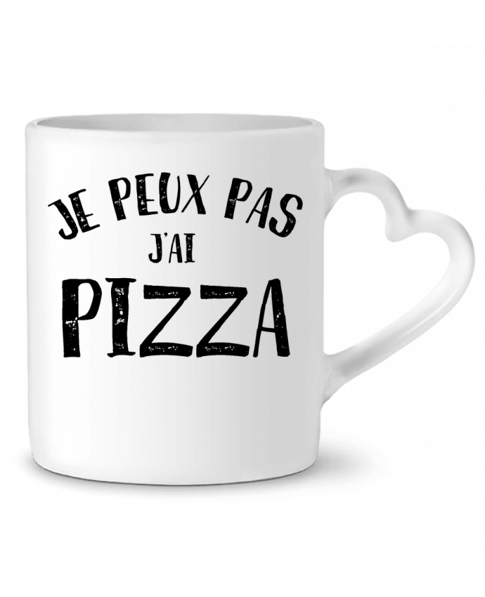 Mug Heart Je peux pas j'ai Pizza by NumericEric