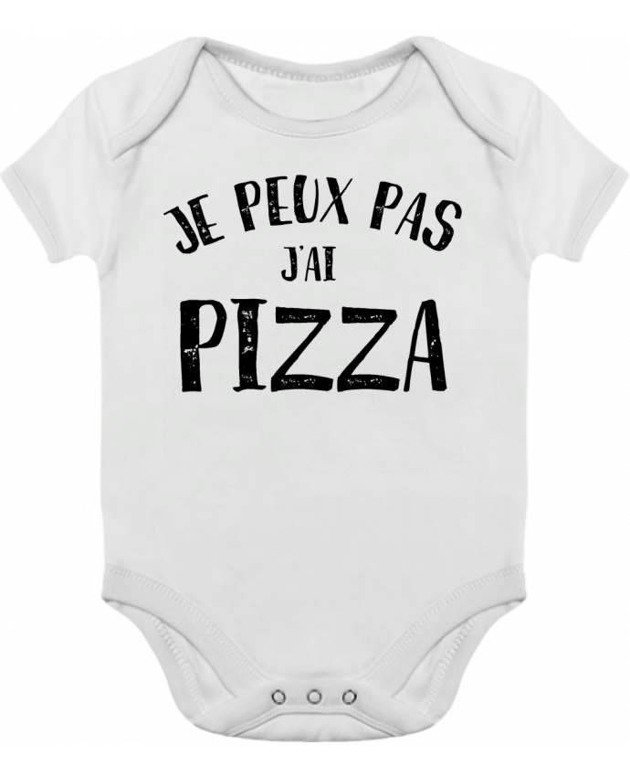 Body Bebé Contraste Je peux pas j'ai Pizza por NumericEric