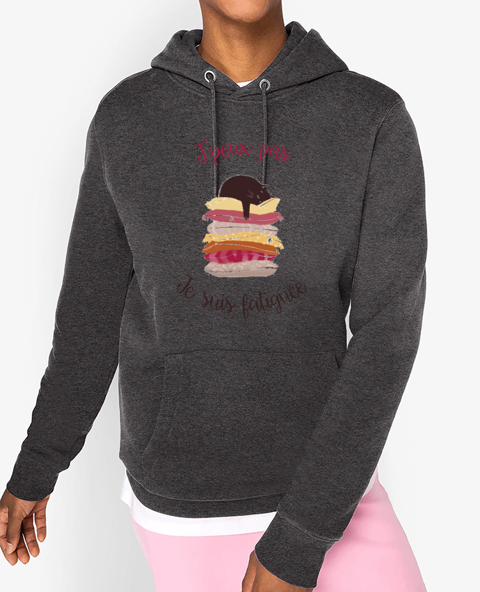 Hoodie J'peux pas je suis fatiguée Par La boutique de Laura