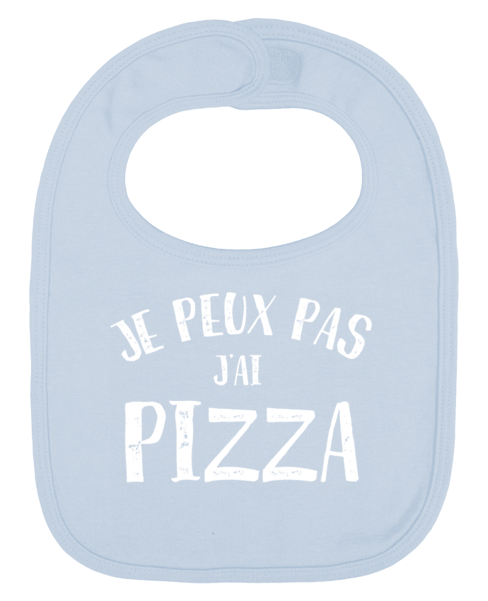 Bavoir bébé uni Je peux pas j'ai Pizza par NumericEric