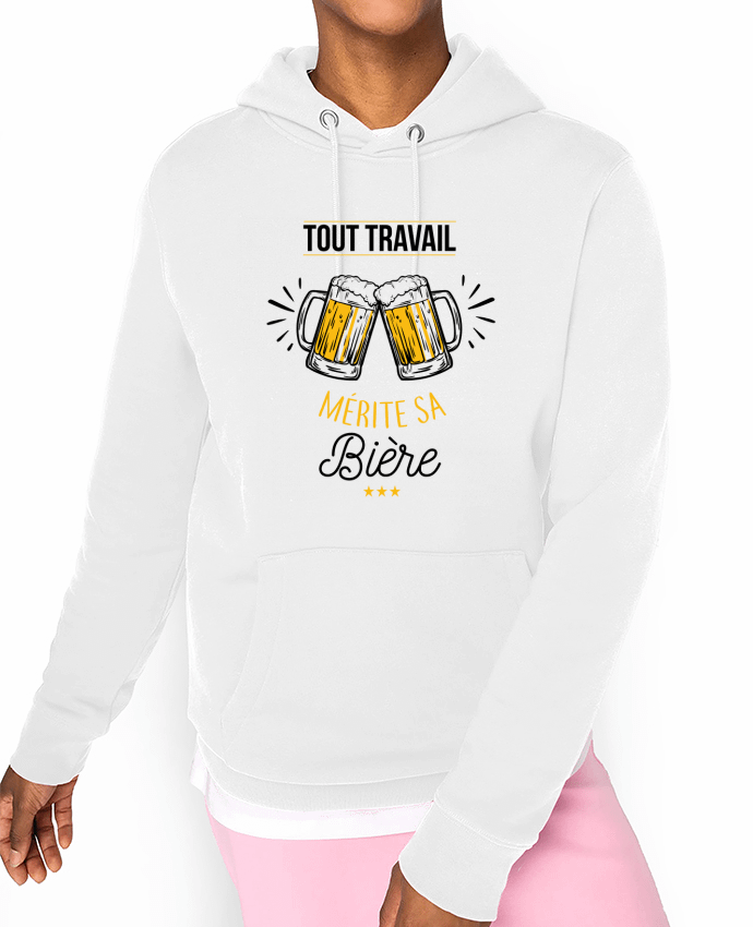 Hoodie Tout travail mérite sa bière Par La boutique de Laura