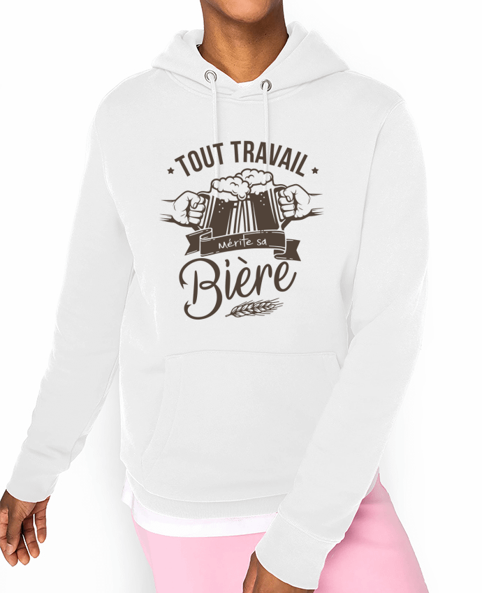 Hoodie Tout travail mérite sa bière Par La boutique de Laura