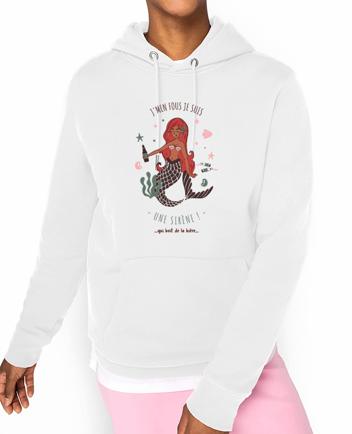 Hoodie Je m'en fous je suis une sirène qui boit de la bière Par La boutique de Laura