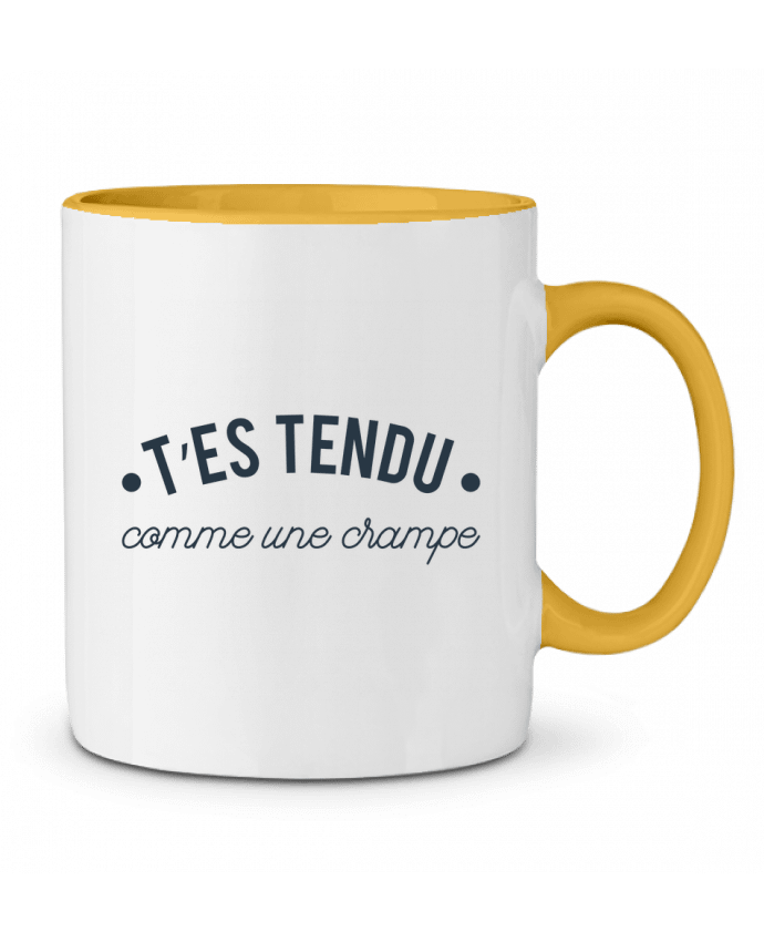 Taza Cerámica Bicolor T'es tendu comme une crampe tunetoo