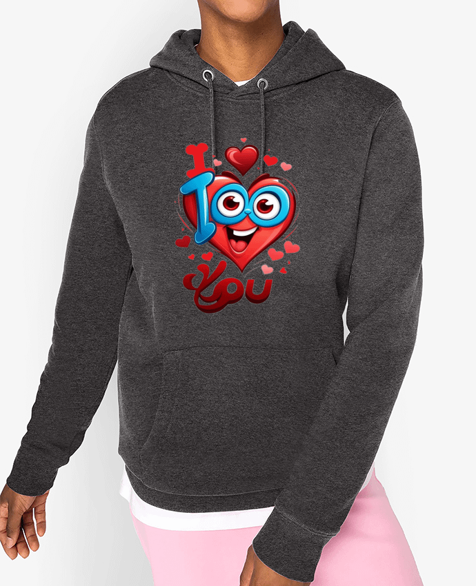 Sweat capuche unisexe Bio i love you Par mrzouzou