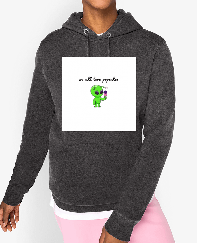 Sweat capuche unisexe Bio alien love popsicles Par jessJAC