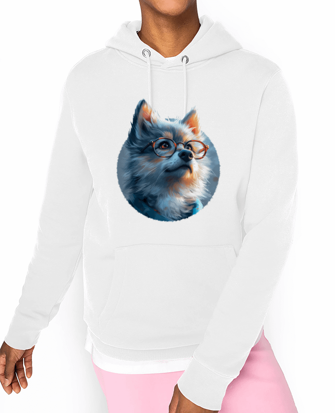 Hoodie Illustration de Loup avec lunettes Par KronoArt