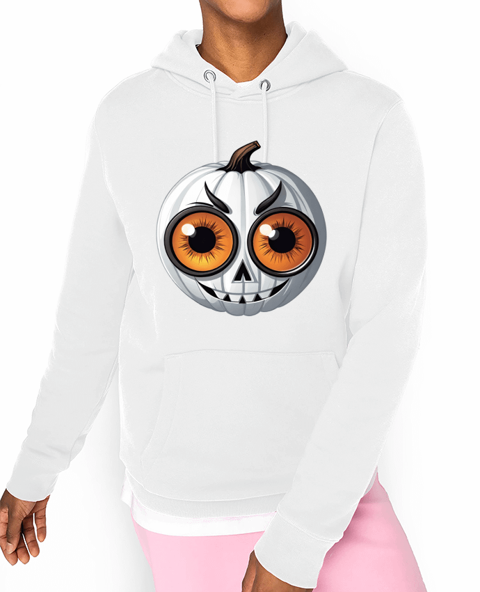 Hoodie WHITE PUMPKIN WITH EYES Par 33designerarte