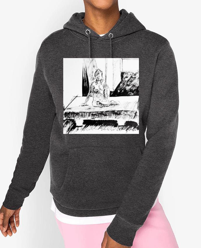 Hoodie Dessin noir et blanc d'une femme nue Par Simple Art