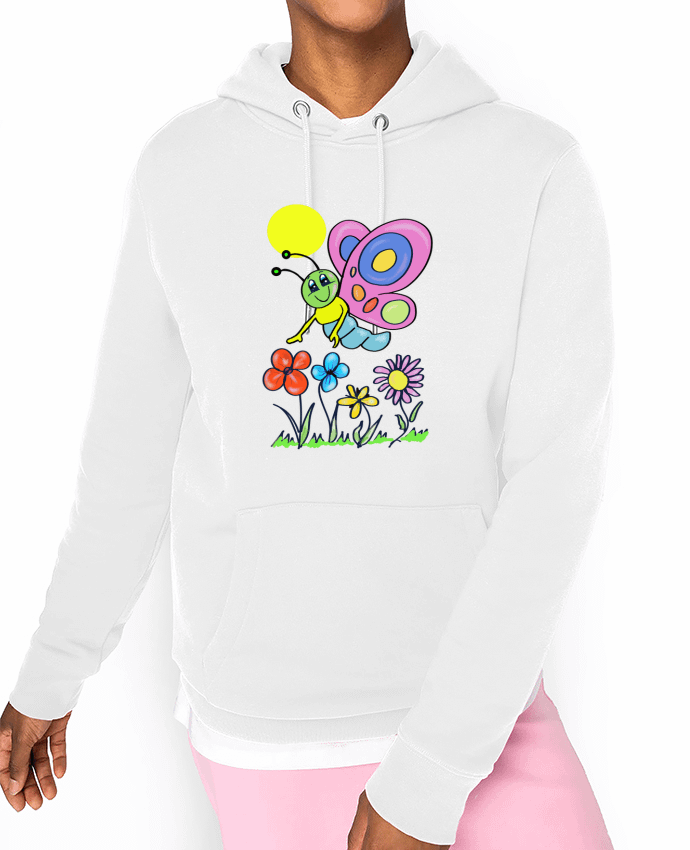 Hoodie Papillon et fleurs enfant. Par Bief Designs.