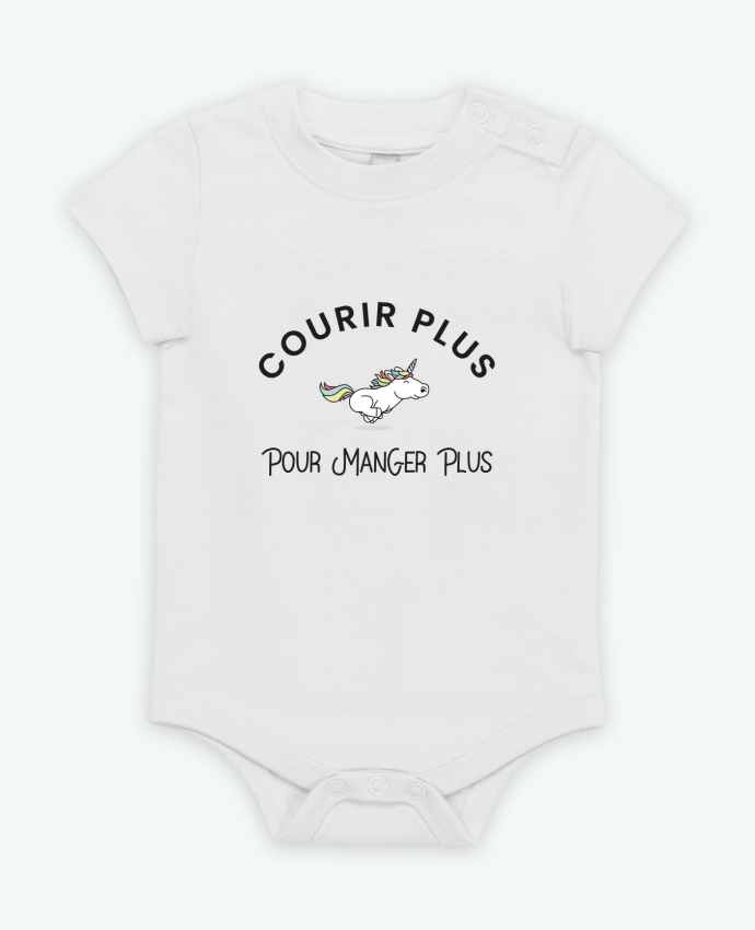 Body bébé Courir plus pour manger plus - Licorne par Folie douce