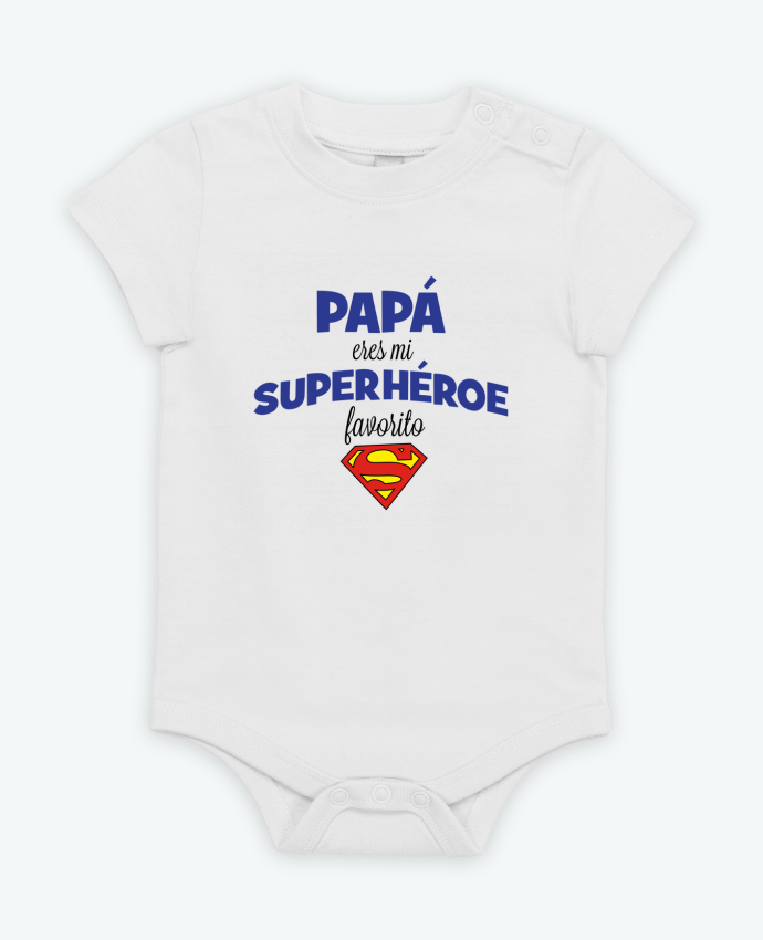 Body Bebé Manga Corta Papa eres mi superhéroe favorito por tunetoo