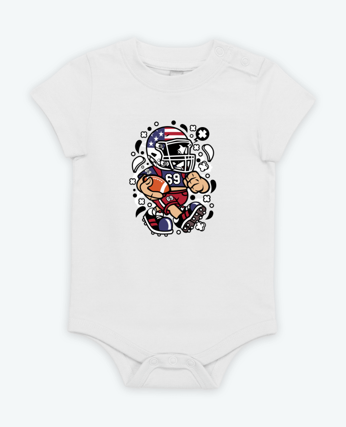 Body bébé Football Américain Cartoon | By Kap Atelier Cartoon par Kap Atelier
