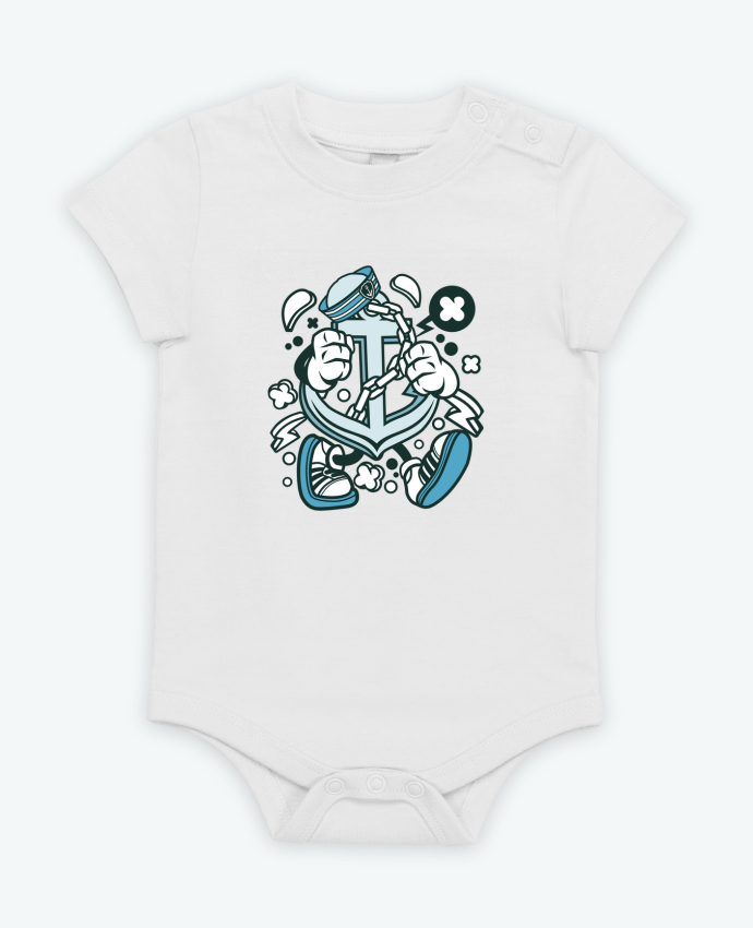Body bébé Ancre de bateau Cartoon | By Kap Atelier Cartoon par Kap Atelier