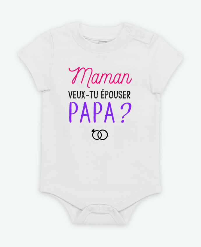 Body bébé Maman veux-tu épouser Papa ? par La boutique de Laura