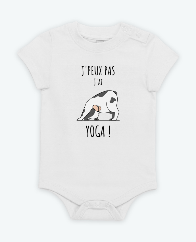 Body Bebé Manga Corta J'peux pas j'ai YOGA por La boutique de Laura
