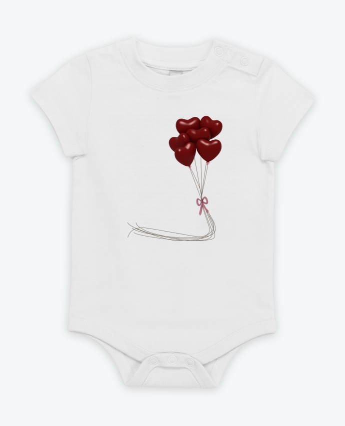 Body bébé ballons cœurs par JustFree