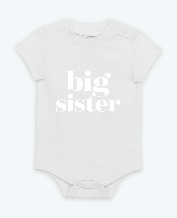 Body bébé big sister blanc par technograph