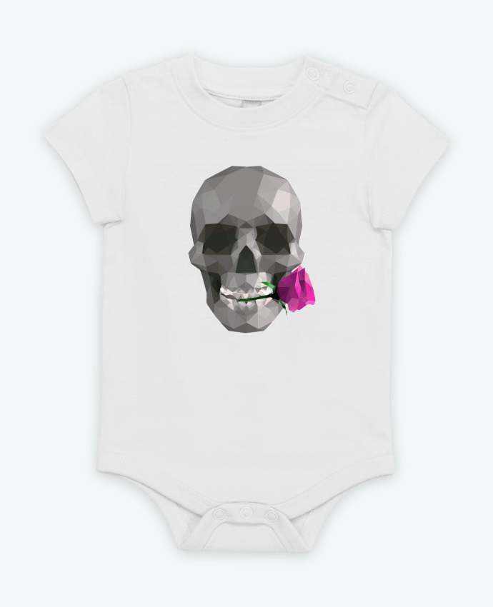 Body bébé Tête de mort et rose par justsayin
