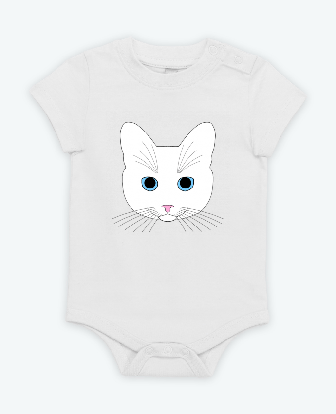 Body bébé Chat blanc yeux bleu par Finger L