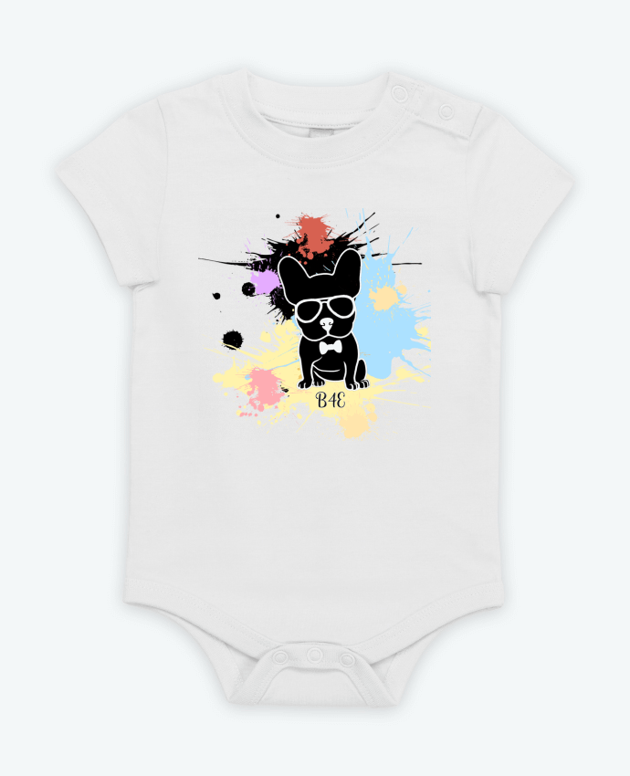 Body bébé Bouledogue peinture diverses par Toncadeauperso