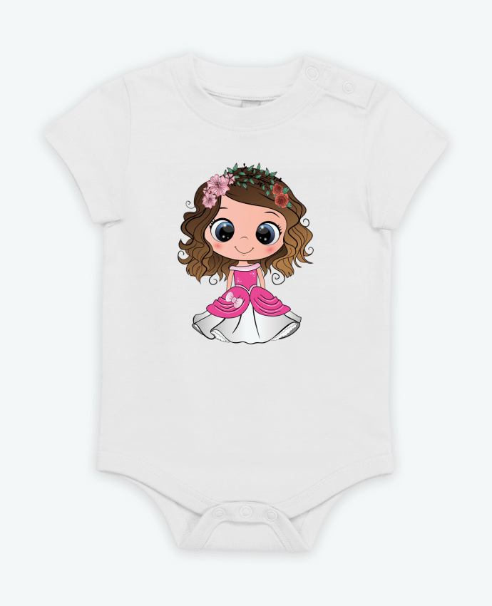 Body bébé Princesse brune aux yeux bleus par EmmaCreation
