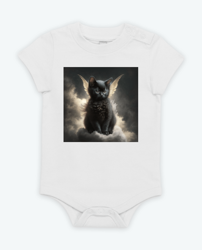 Body bébé Chat Noir Ange par NewDesignPhoto