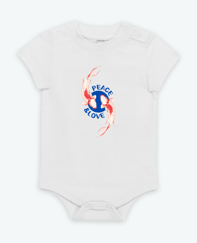 Body bébé Peace and Love. par TEESIGN