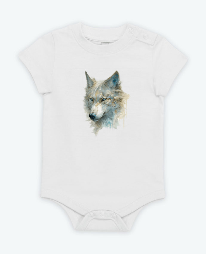Body bébé Lobo detallado, un toque dorado y azul par a-Creations