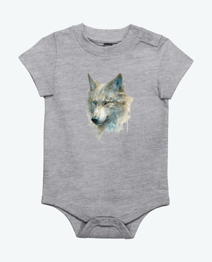 Body bébé Lobo detallado, un toque dorado y azul par a-Creations