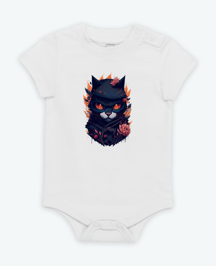 Body bébé Ninja Chat : Design Unique et Amusant pour les Amoureux des Chats et Ninjas par créatif-de