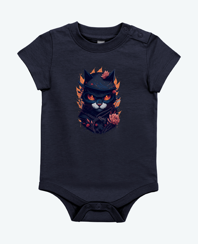 Body bébé Ninja Chat : Design Unique et Amusant pour les Amoureux des Chats et Ninjas par créatif-de