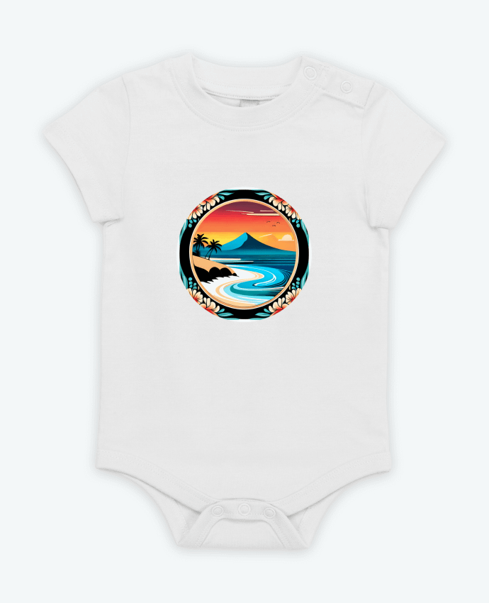 Body bébé plage fleurie par EliseDesign