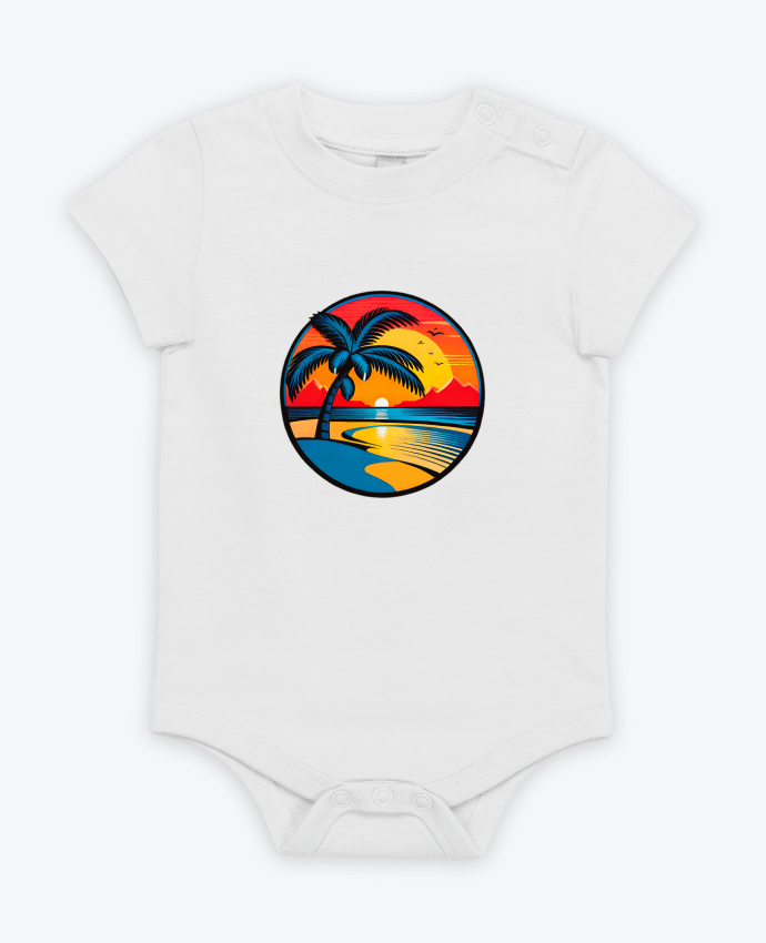 Body bébé plage palmier sable par EliseDesign